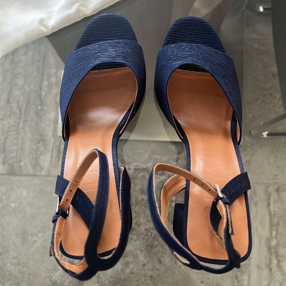 STAUD Solange NAVY High Block Heel Sandals, New, Size EU 40 - Picture 6 of 15
